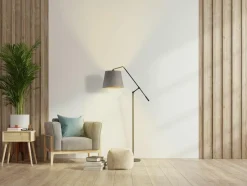 Lampa podłogowa FOYA GOLD czarna morska