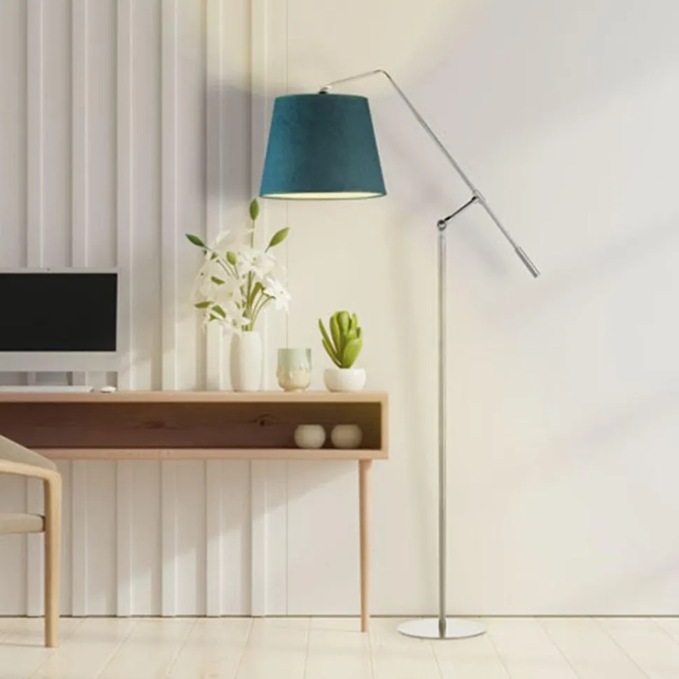 Lampa podłogowa FOYA GOLD biała szara