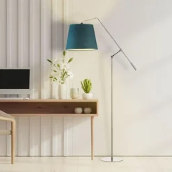 Lampa podłogowa FOYA GOLD srebrna morsk