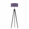 Lampa podłogowa HAITI abażur fioletowy stelaż hebanowy