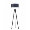 Lampa podłogowa HAITI abażur granatowy stelaż popielaty