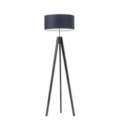 Lampa podłogowa HAITI abażur granatowy stelaż popielaty