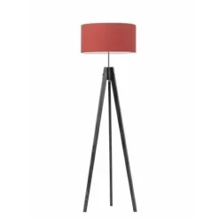 Lampa podłogowa HAITI abażur czerwony stelaż popielaty