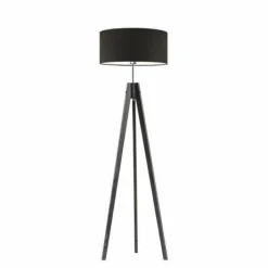 Lampa podłogowa HAITI abażur brązowy stelaż popielaty