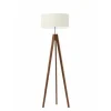Lampa podłogowa HAITI abażur ecru stelaż mahoniowy