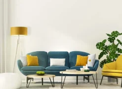 Lampa podłogowa HAITI abażur zieleń butelkowa stelaż hebanowy