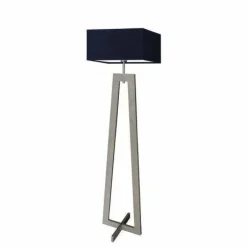 Lampa podłogowa JAWA abażur granatowy stelaż popielaty