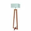 Lampa podłogowa JAWA abażur miętowy stelaż mahoniowy
