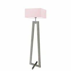 Lampa podłogowa JAWA abażur jasny różowy stelaż popielaty