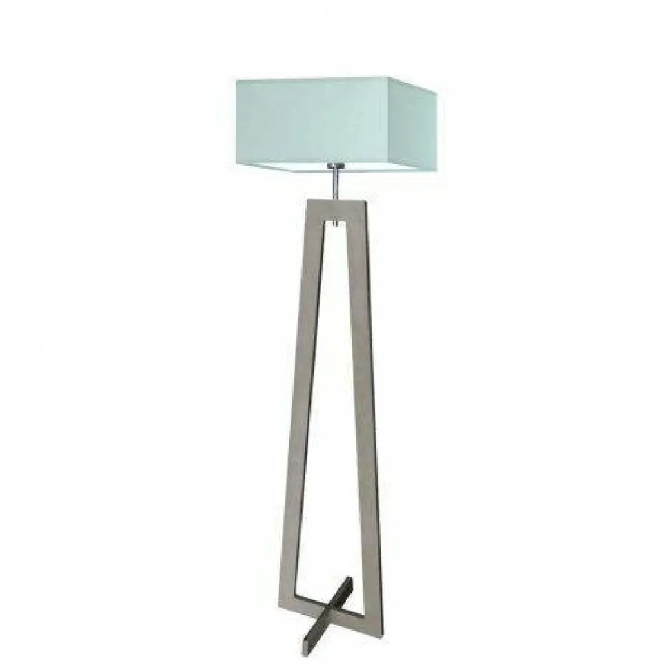 Lampa podłogowa JAWA abażur miętowy stelaż popielaty