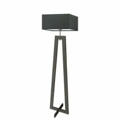 Lampa podłogowa JAWA abażur grafitowy stelaż hebanowy