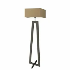 Lampa podłogowa JAWA abażur beżowy stelaż hebanowy
