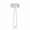 Lampa podłogowa JAWA abażur miętowy  stelaż biały