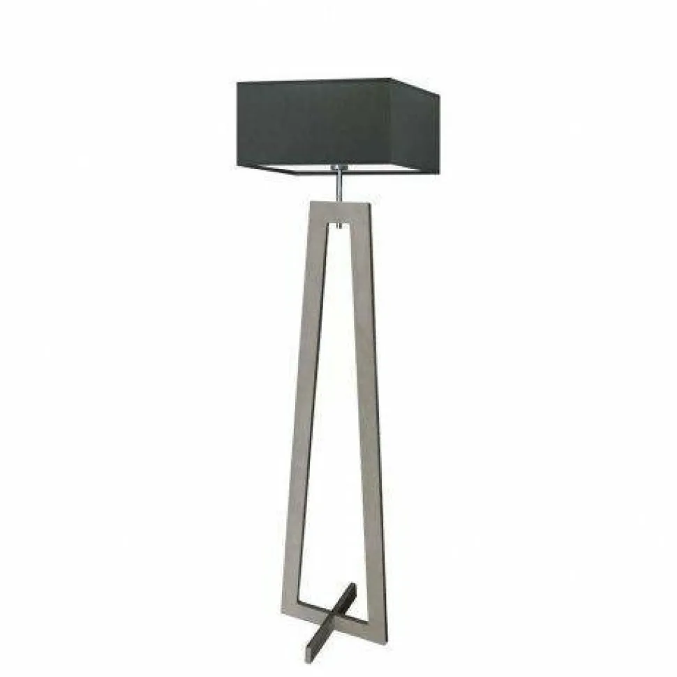 Lampa podłogowa JAWA abażur grafitowy stelaż popielaty