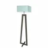 Lampa podłogowa JAWA abażur miętowy stelaż hebanowy
