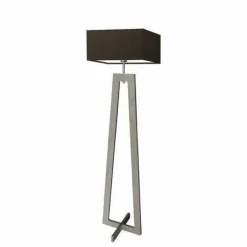 Lampa podłogowa JAWA abażur brązowy stelaż popielaty