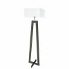 Lampa podłogowa JAWA abażur biały stelaż hebanowy