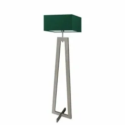 Lampa podłogowa JAWA abażur zieleń butelkowa stelaż popielaty