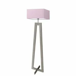 Lampa podłogowa JAWA abażur jasny fiolet stelaż popielaty