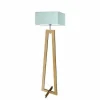 Lampa podłogowa JAWA abażur miętowy stelaż dębowy