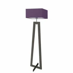Lampa podłogowa JAWA abażur fioletowy stelaż hebanowy