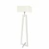 Lampa podłogowa JAWA abażur ecru stelaż biały