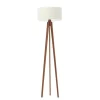 Lampa podłogowa MIAMI abażur ecru stelaż mahoniowy