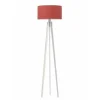 Lampa podłogowa MIAMI abażur czerwony stelaż biały
