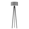 Lampa podłogowa MIAMI abażur szary stalowy stelaż hebanowy