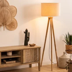Lampa podłogowa na statywie Olga  beżowa/naturalna