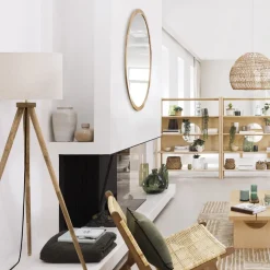 Lampa podłogowa na statywie Olga  beżowa/naturalna