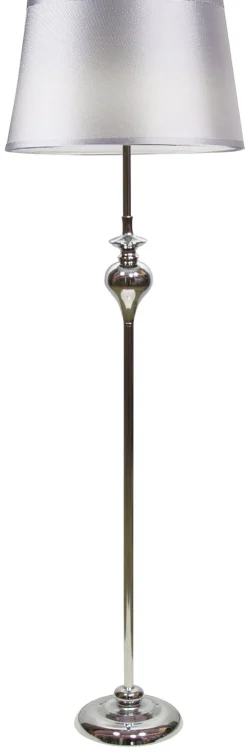 Lampa podłogowa Prima lampa podłogowa  chromowy 1x60W E27 abażur srebrny