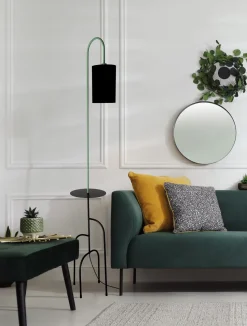 Lampa podłogowa Ravello  czarny+zielony  1x40W E14 abażur czarny