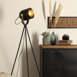 Lampa podłogowa stojąca na statywie Bil czarna