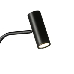 Lampa podłogowa ze stolikiem VINCENT czarna 146 cm