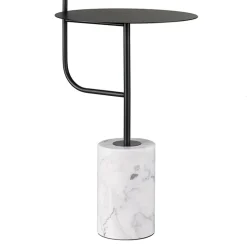 Lampa podłogowa ze stolikiem VINCENT czarna 146 cm