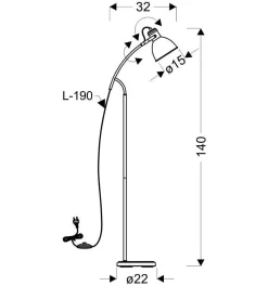 Lampa podłogowa Zumba sztyca skos 1x40W E27 biały+czarny