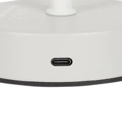 Lampa stołowa ładowana z ażurowymi gwiazdkami biała