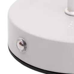 Lampa stołowa ładowana z ażurowymi gwiazdkami biała