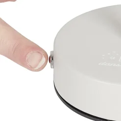 Lampa stołowa ładowana z ażurowymi gwiazdkami biała