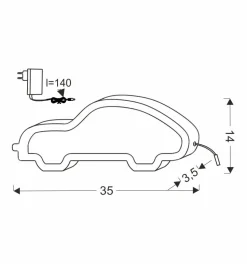 Lampa stołowa Car 11W LED 3000K iq kids  czarny