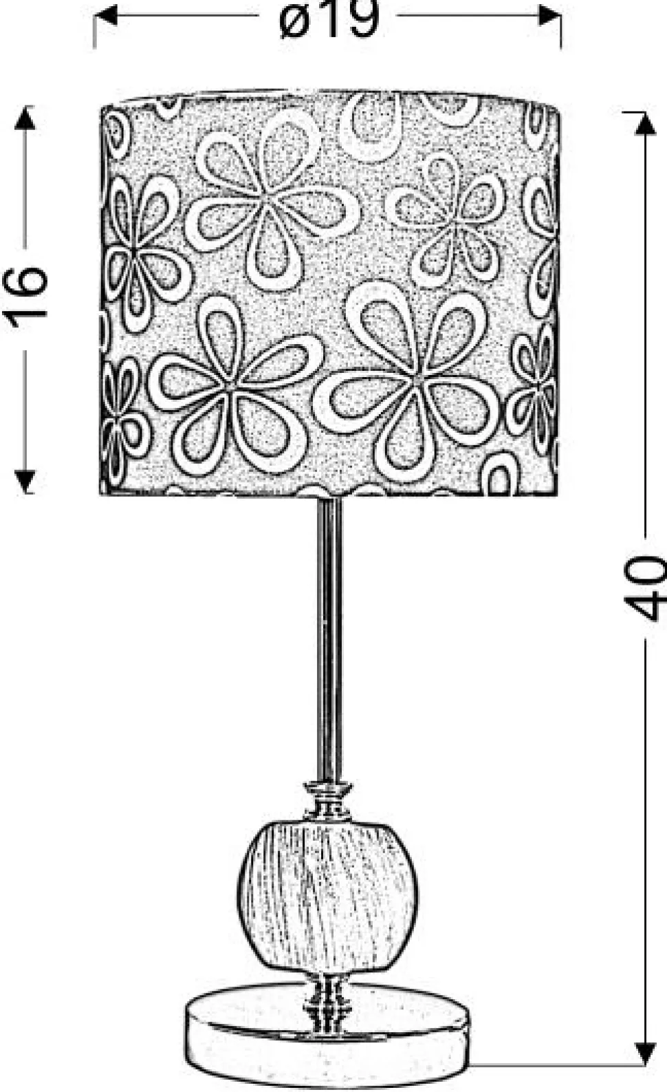 Lampa stołowa Cort 1x60W E27 czarny
