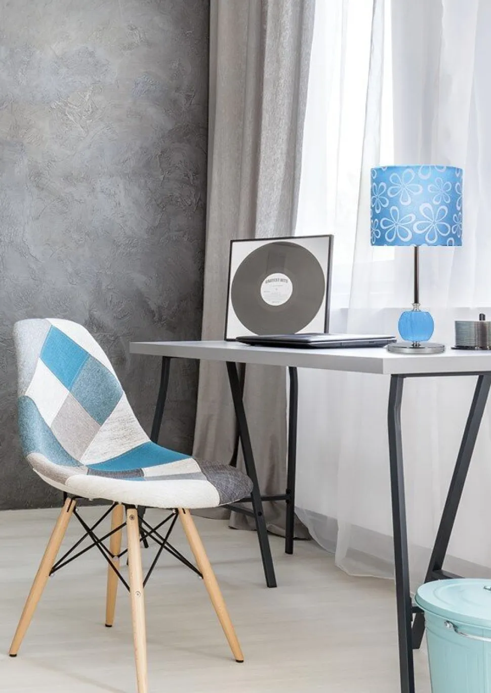 Lampa stołowa Cort 1x60W E27 niebieski