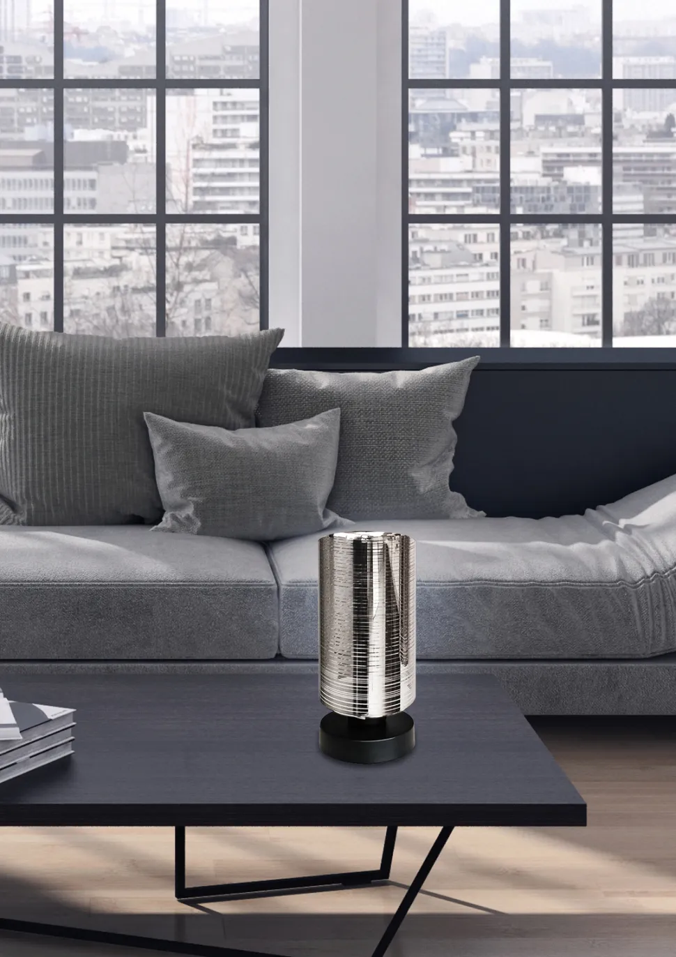 Lampa stołowa Cox 1x60W E27 chrom