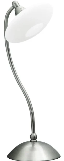 Lampa stołowa Elisa lampka 1x40W G9 satyna-nikiel+białe szkło