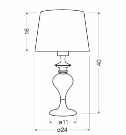 Lampa stołowa Gillenia 40cm 1x60W E27  czarna