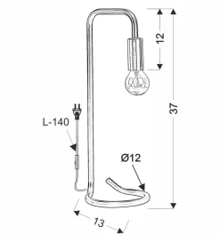 Lampa stołowa Hera czarno złota 1x40W  E14