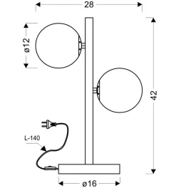 Lampa stołowa Kama 2x28W G9 mosiądz
