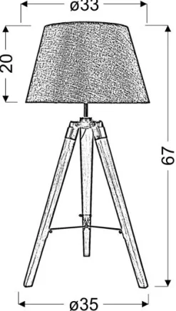 Lampa stołowa Lugano 1x60W E27 beżowy +  abażur o tym samym indeksie