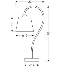 Lampa stołowa Luk 1x40W E14 chrom